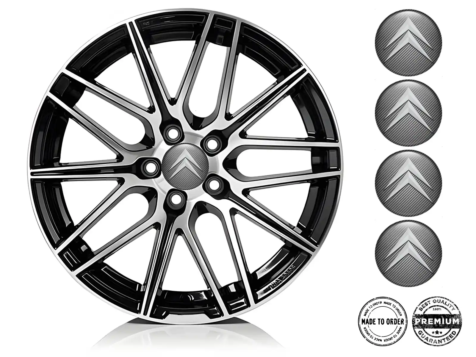 Citroen Design Autocollant Bombé Emblèmes Roue 